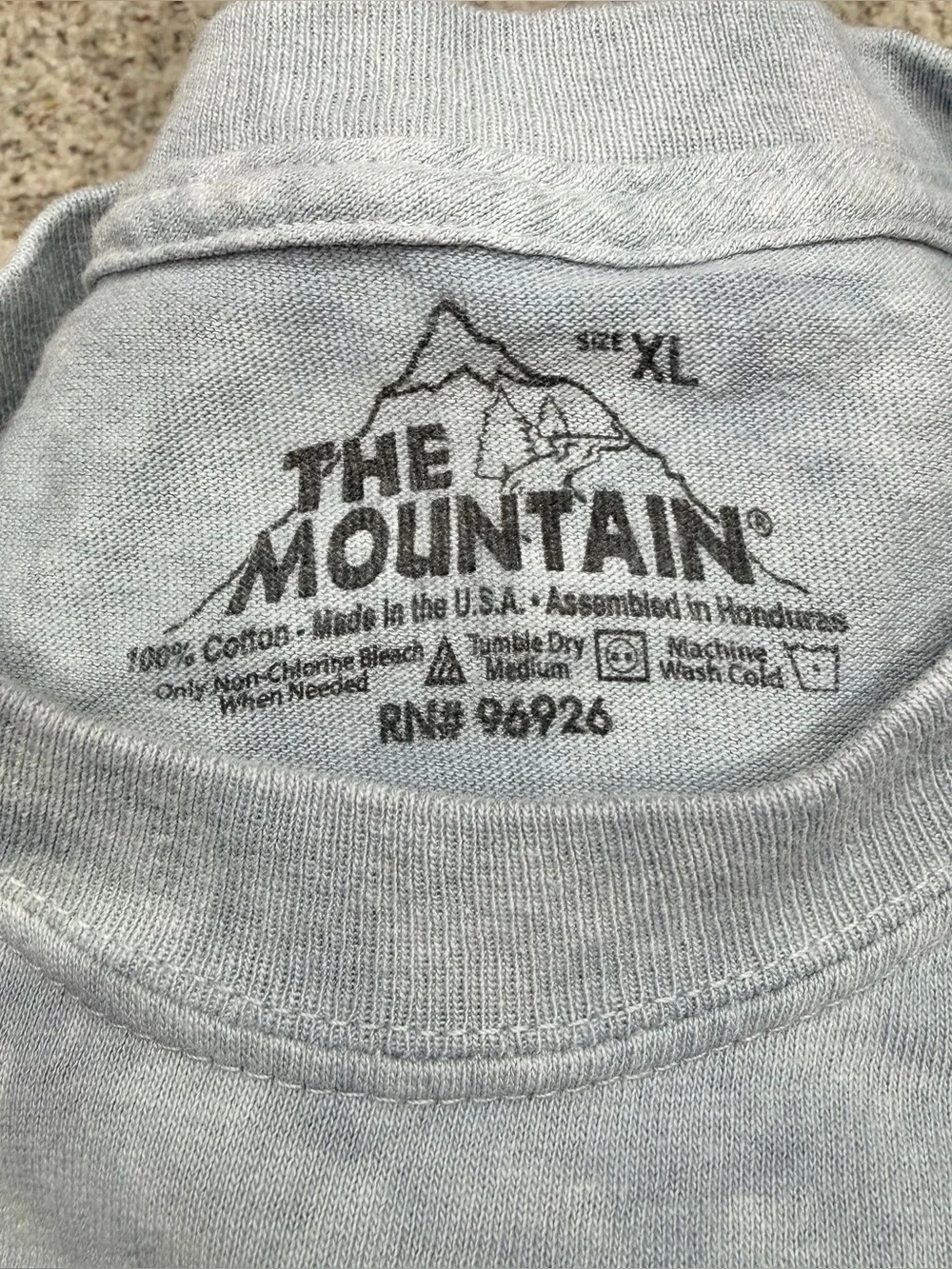 The Mountain White Tiger Face Classic Cotton T-Shirt Extra Large XL Unisex Gray - Picture 4 of 7